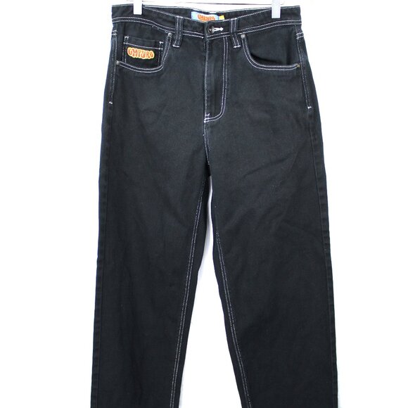 Empyre Men's Relaxed Fit Black Jeans Y2K Skater Hip Hop Grunge Streetwear Sz 28 - Picture 1 of 10
